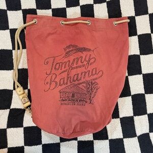 vintage tommy bahama cotton drawstring shoulder bag 100% cotton